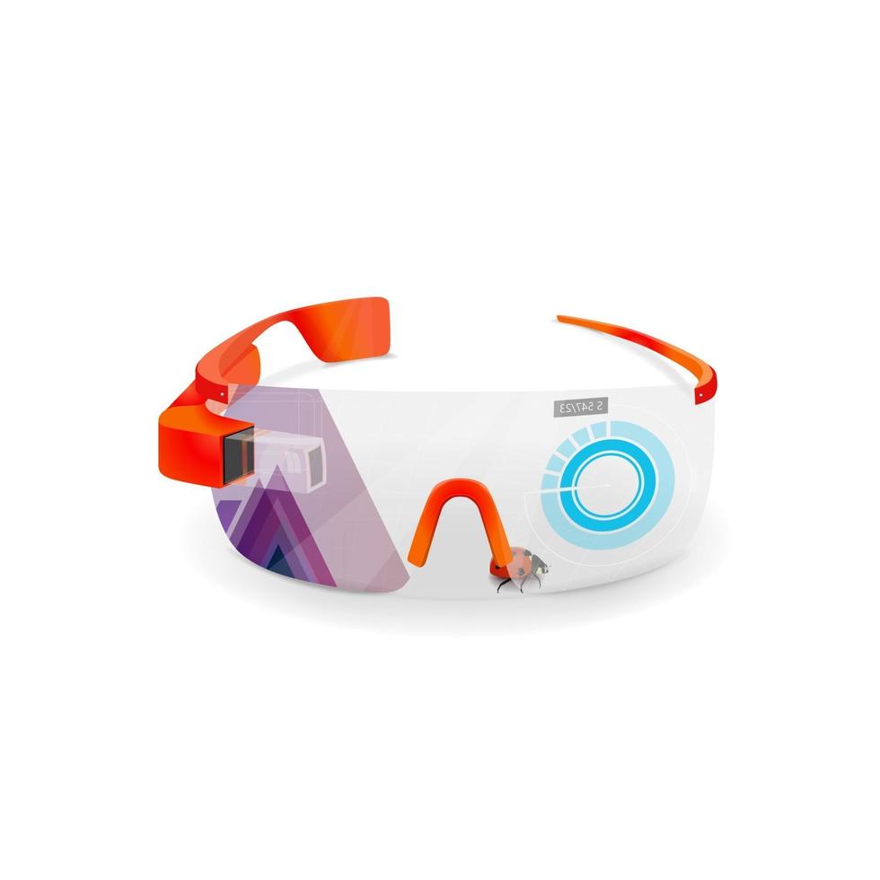 Augmented Reality Brille in einem realistischen Stil isoliert auf einem weißen Hintergrund vektor