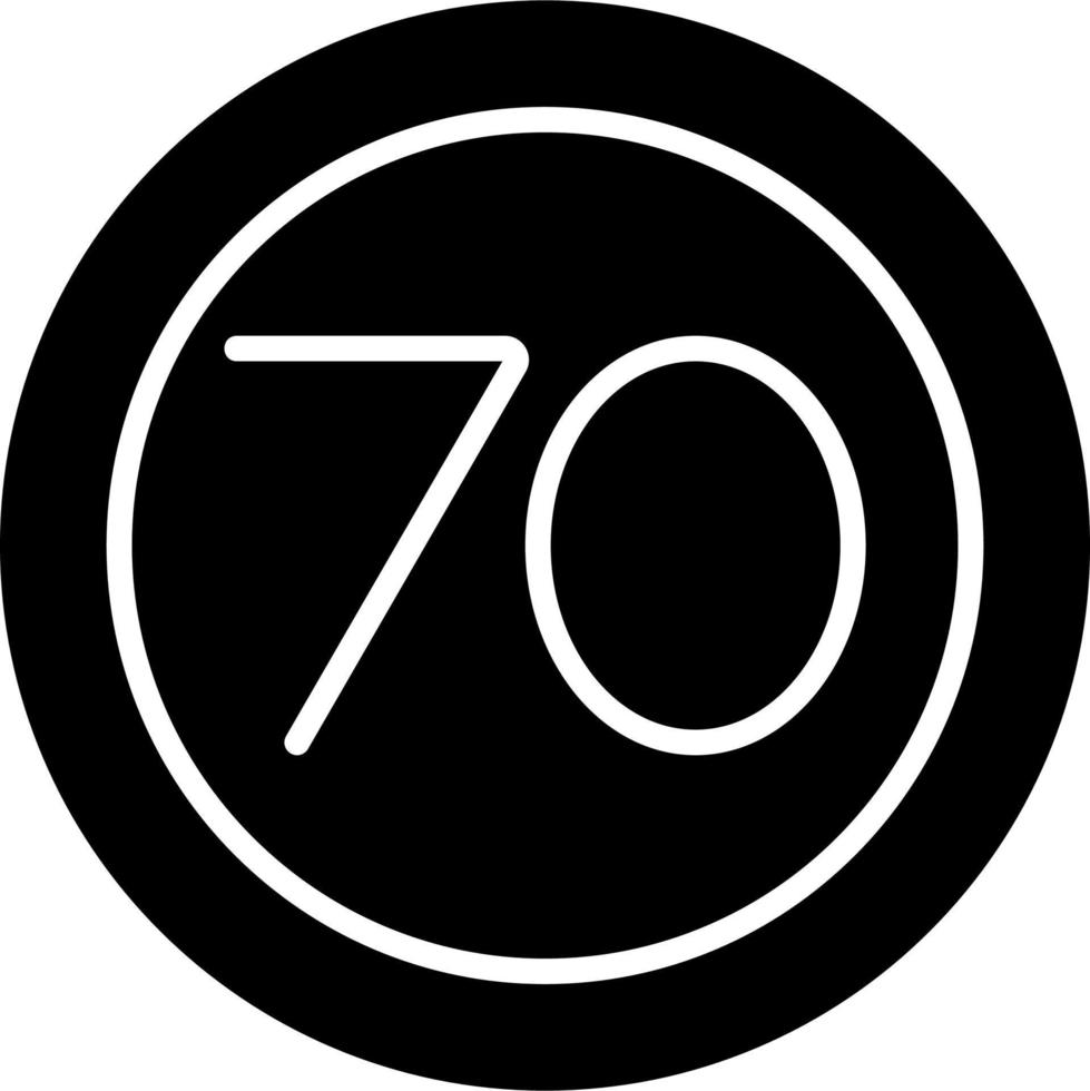 70 Geschwindigkeit Grenze Vektor Symbol