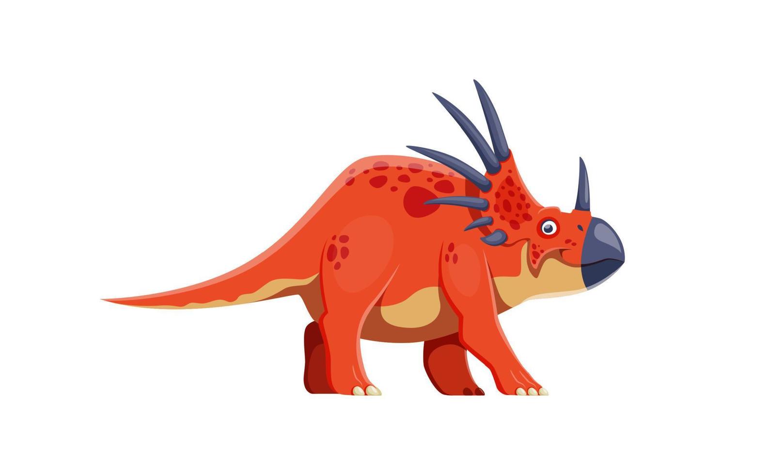 tecknad serie styracosaurus dinosaurie isolerat karaktär vektor