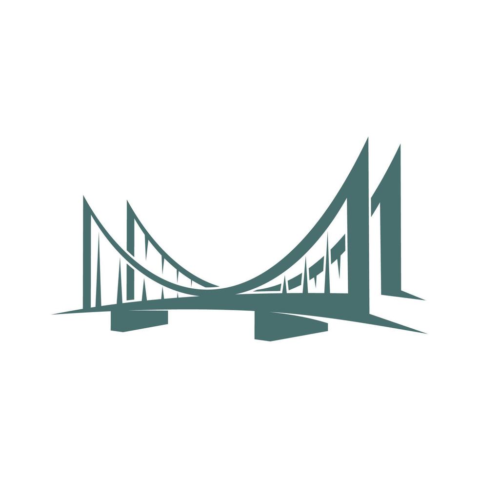 bro ikon, stad konstruktion industri symbol vektor