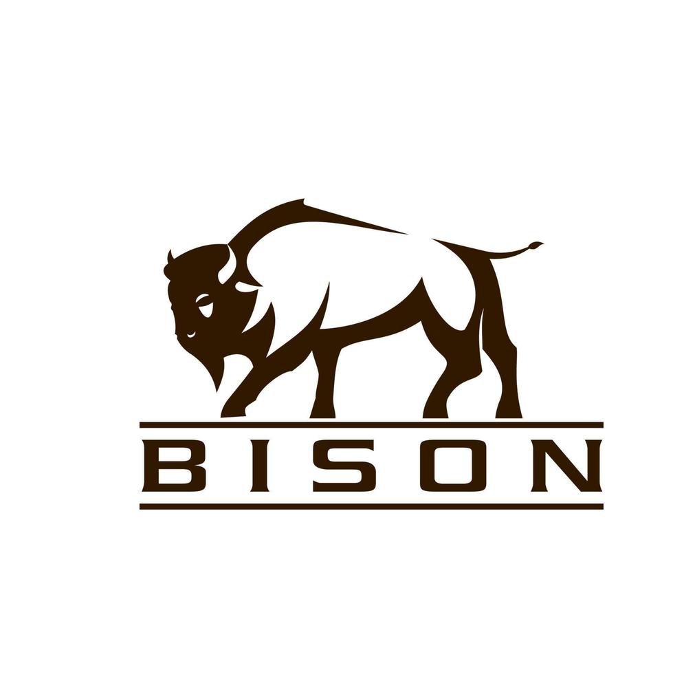 bison buffel ikon, företag maskot eller symbol vektor