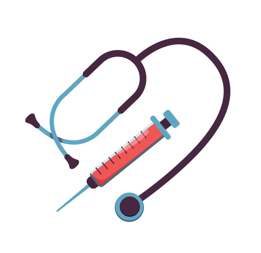 stetoskop medicinsk symbol tecknad serie isolerat vektor illustration