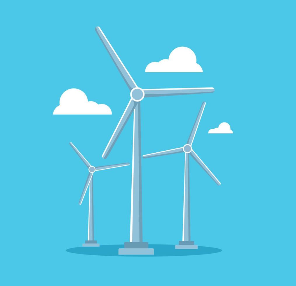 Wind Turbinen Wind Leistung Energie Vektor Illustration