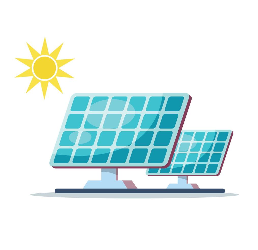 Solar- Paneele Solar- Energie Ökologie Konzept Vektor Illustration