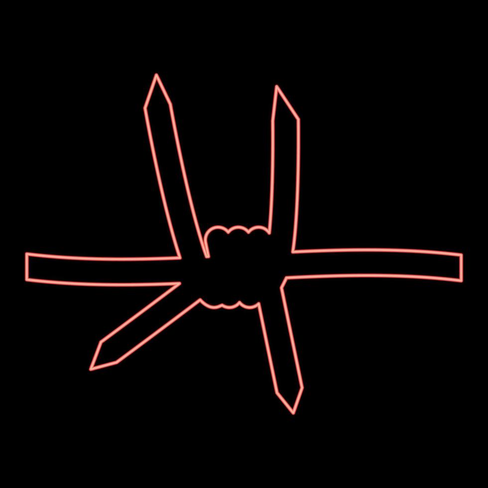 neon hullingförsedda tråd röd Färg vektor illustration bild platt stil