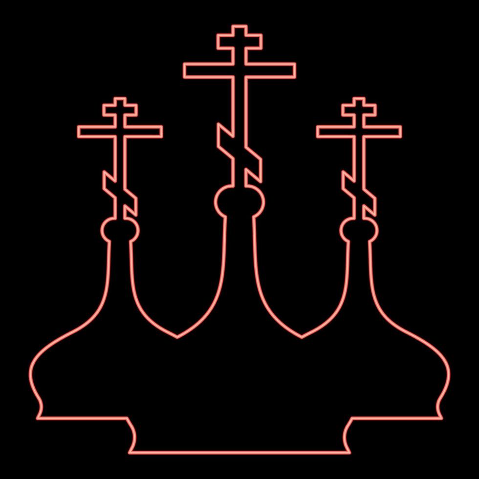 Neon- Kuppel von das Kirche rot Farbe Vektor Illustration Bild eben Stil