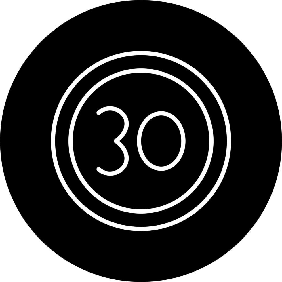 30 hastighet begränsa vektor ikon
