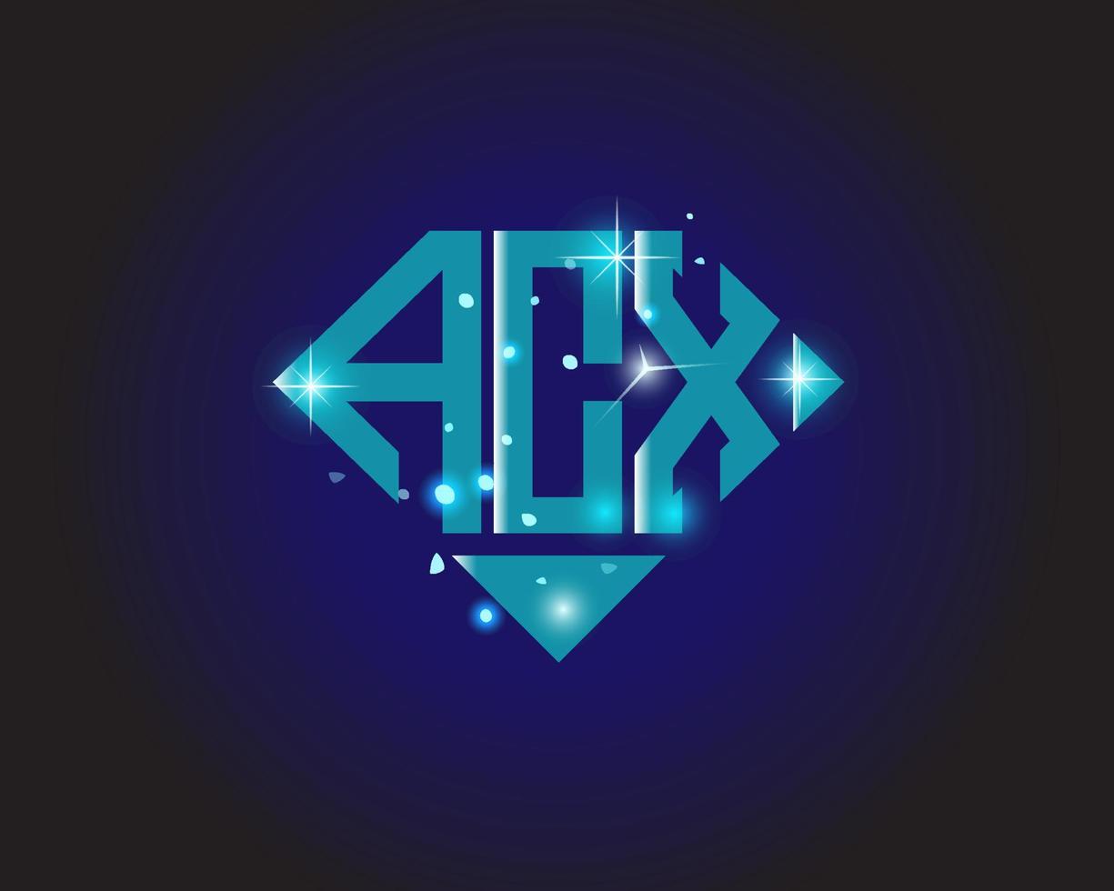 acx brev logotyp kreativ design. acx unik design. vektor
