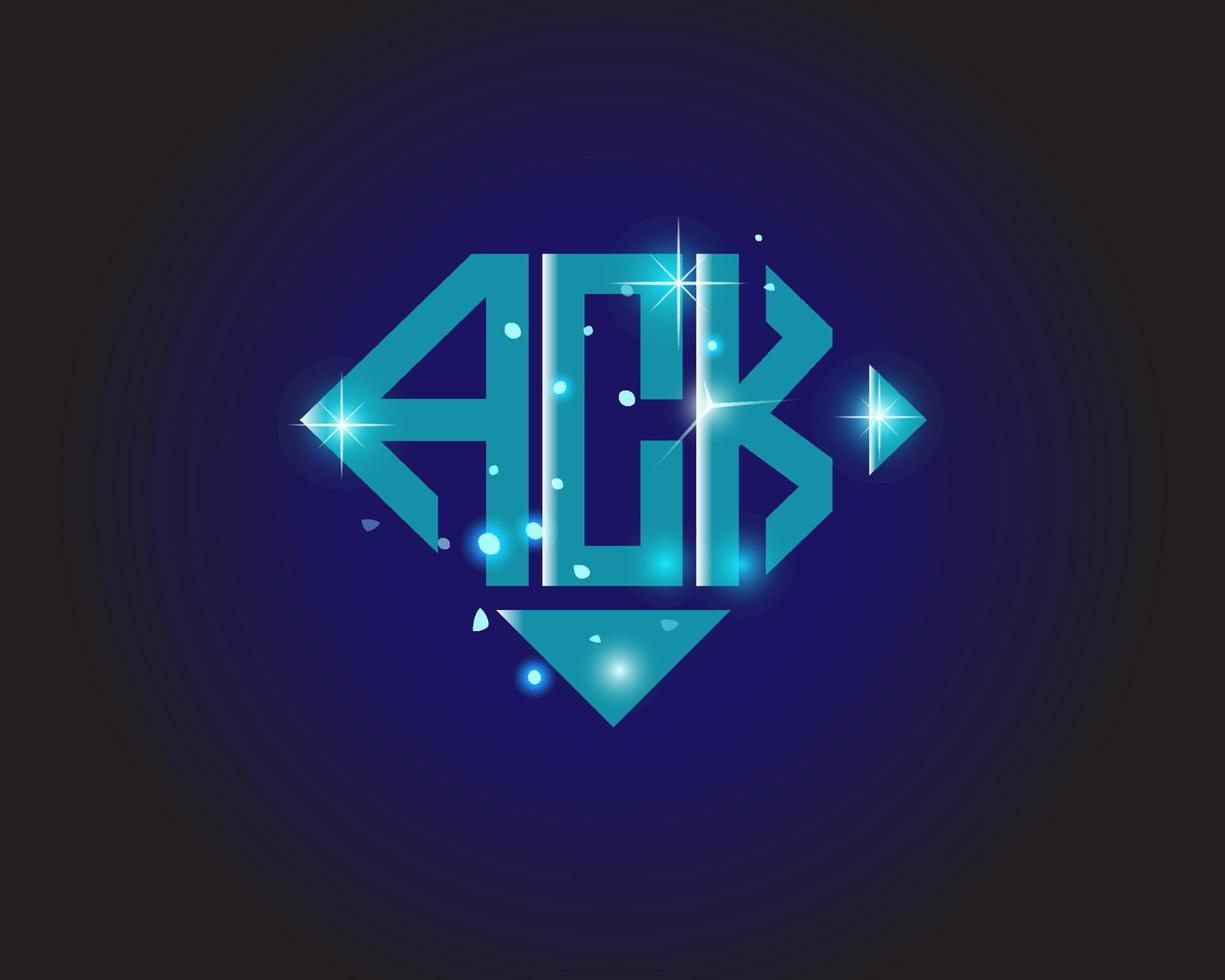 ack brev logotyp kreativ design. ack unik design. vektor