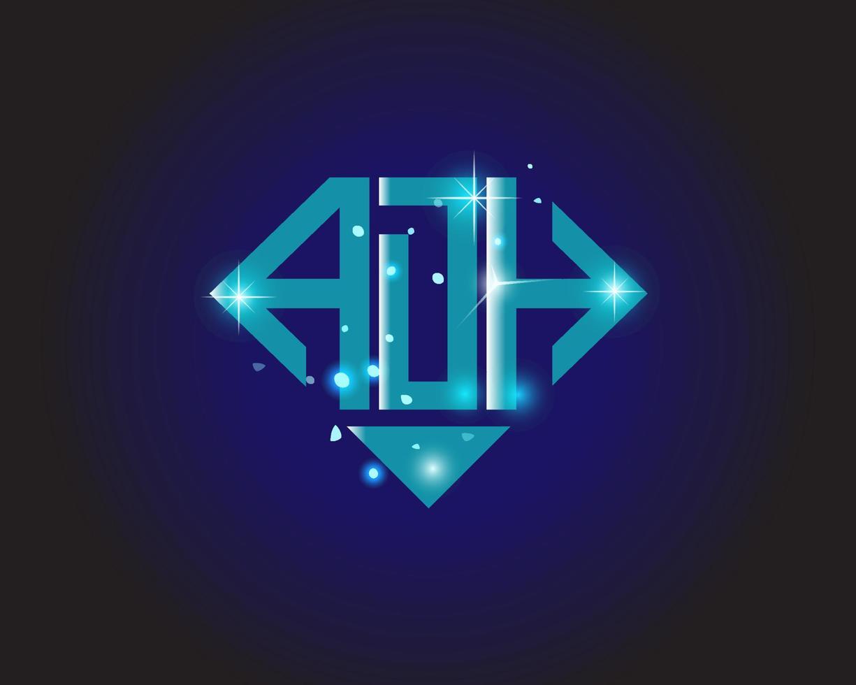 adh Brief Logo kreativ Design. adh einzigartig Design. vektor