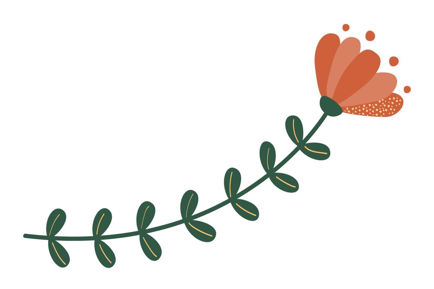Blume. Vektor Illustration von ein stilisiert Pflanze im Karikatur Stil. isoliert auf ein Weiß Hintergrund.