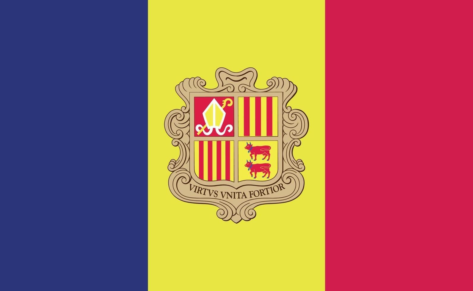 andorra nationella flagga i exakta proportioner - vektorillustration vektor