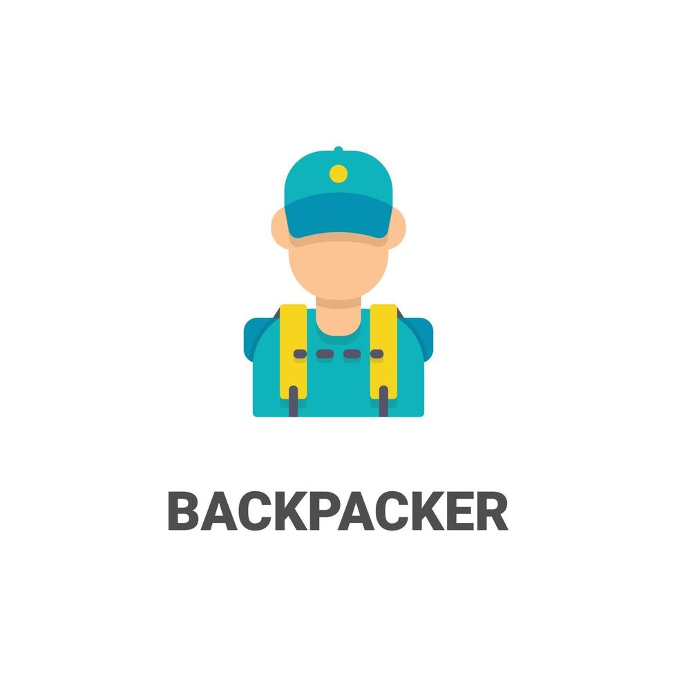 Avatar Backpacker Vektor Icon aus Avatar Sammlung. flache Illustration, perfekt für Ihre Website, Anwendung, Druckprojekt usw.