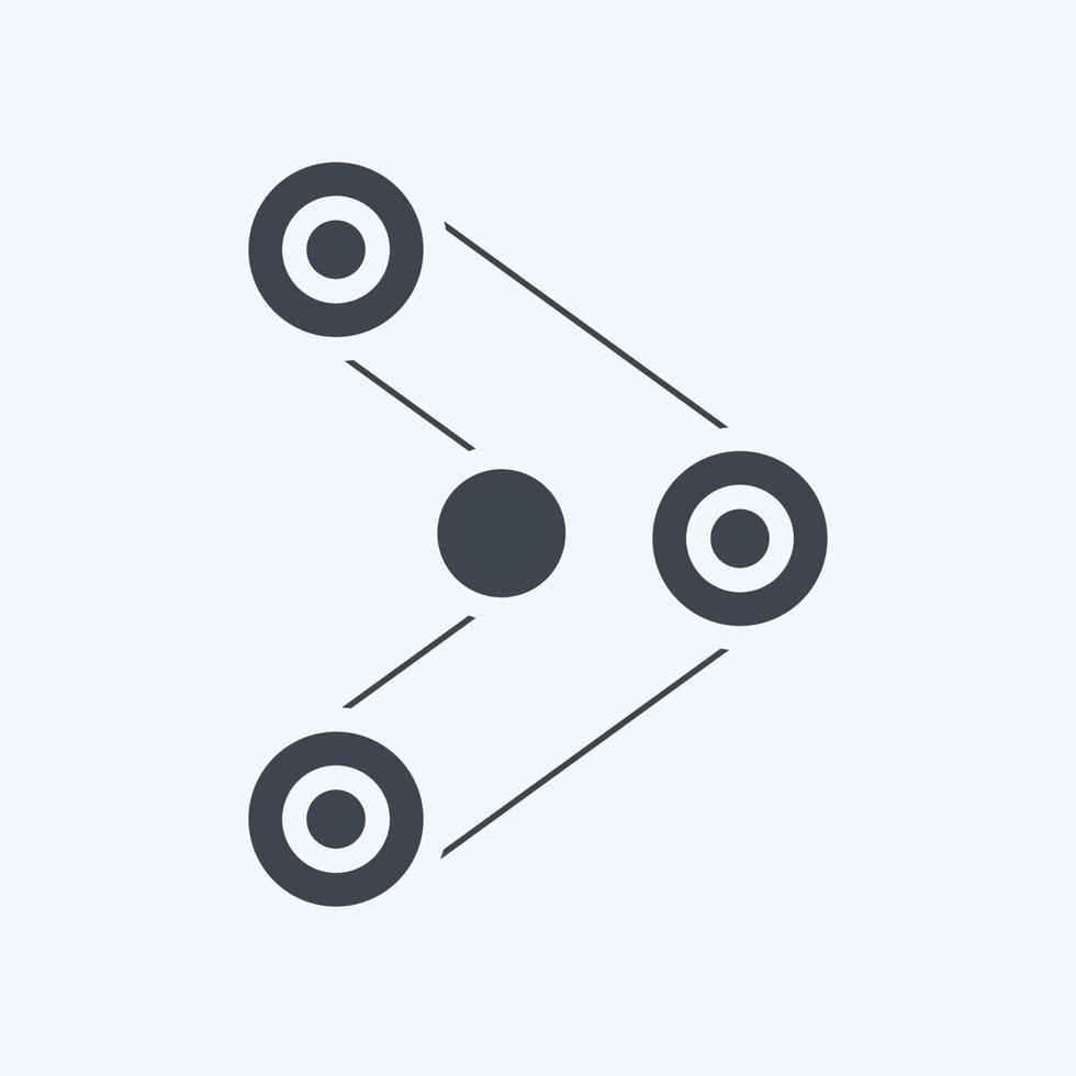 Symbol Zahnriemen. verbunden zu Auto Bedienung Symbol. Glyphe Stil. reparieren. Motor. einfach Illustration vektor