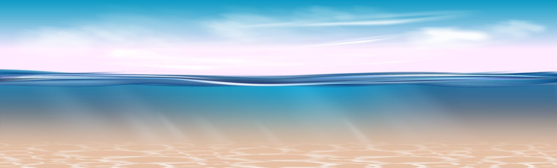 realistisches blaues Unterwasser. 3D-Illustration. vektor