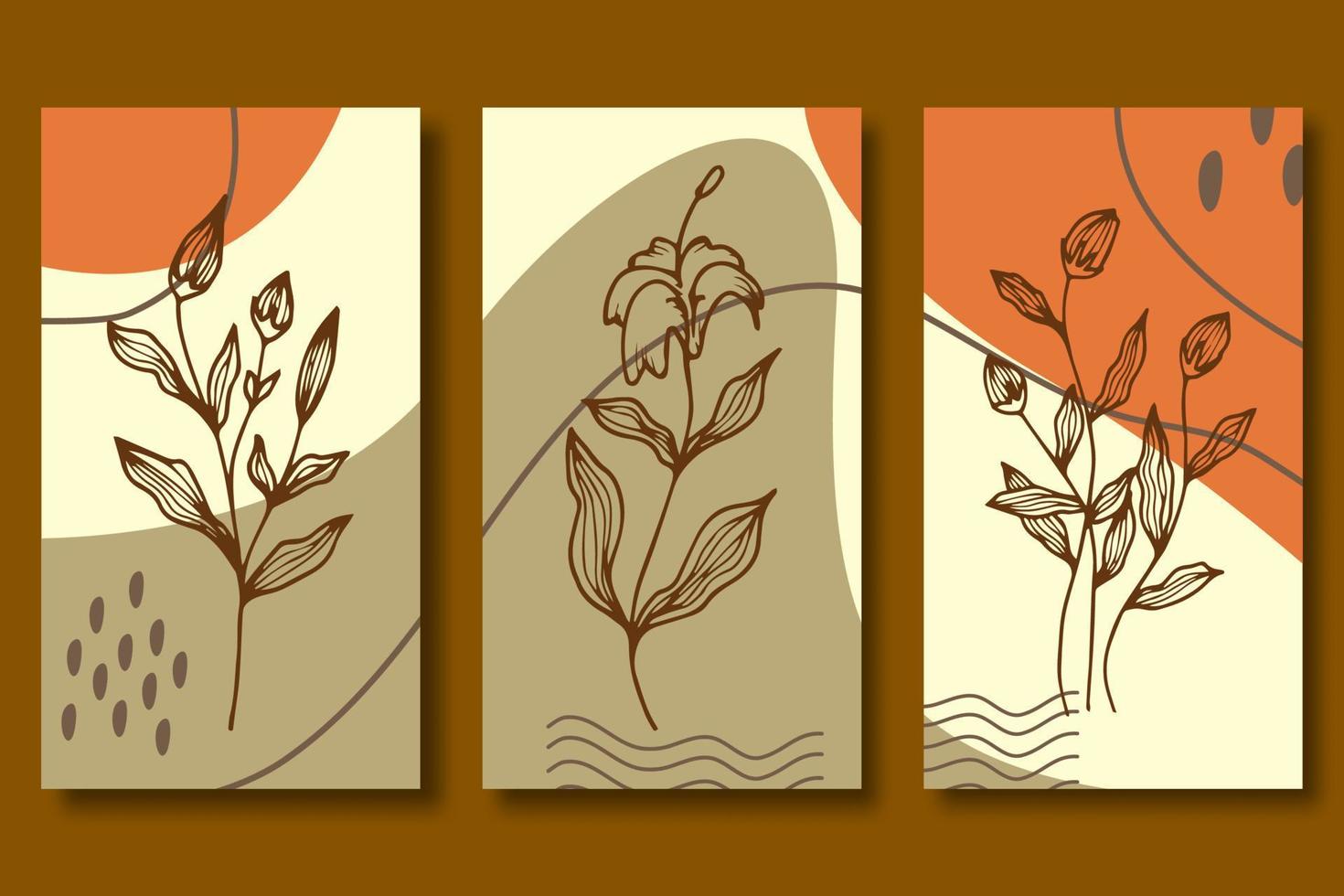 Blumen- einstellen Hintergrund ästhetisch Hintergrund vektor