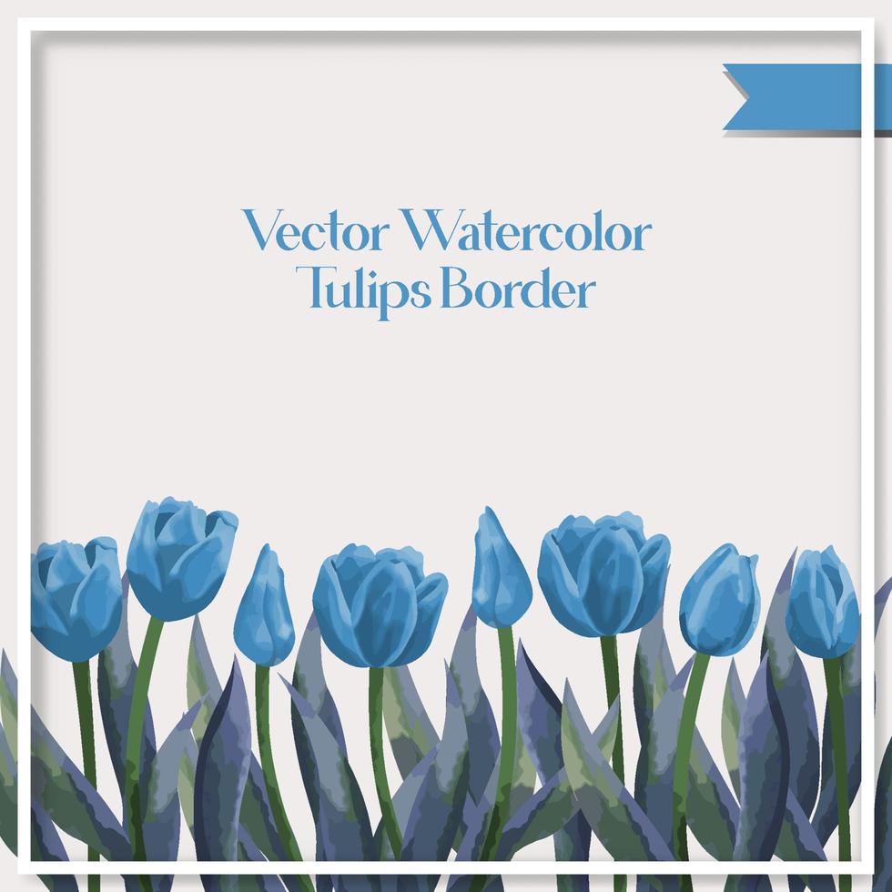 Vektor Aquarell Tulpen Rand Sammlung