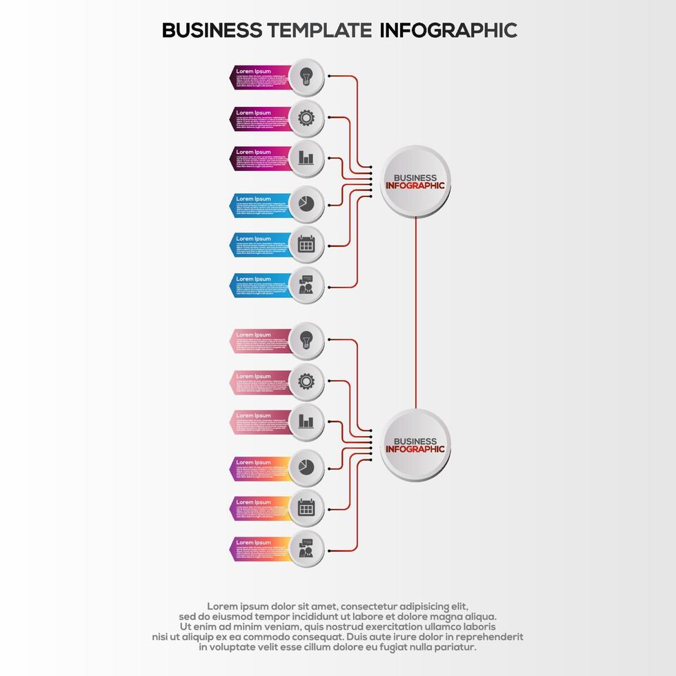 premie vektor lutning infographic steg mall