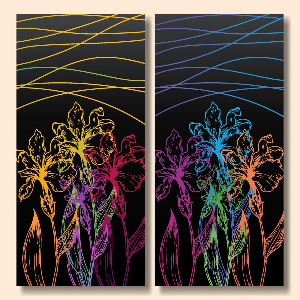 Hand gezeichnet Blume abstrakt Hintergrund Sammlung vektor