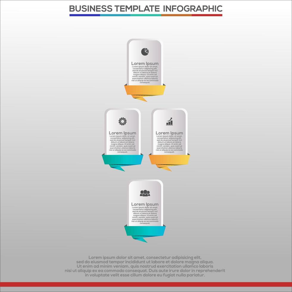 Prämie Vektor Gradient Infografik Schritte Vorlage