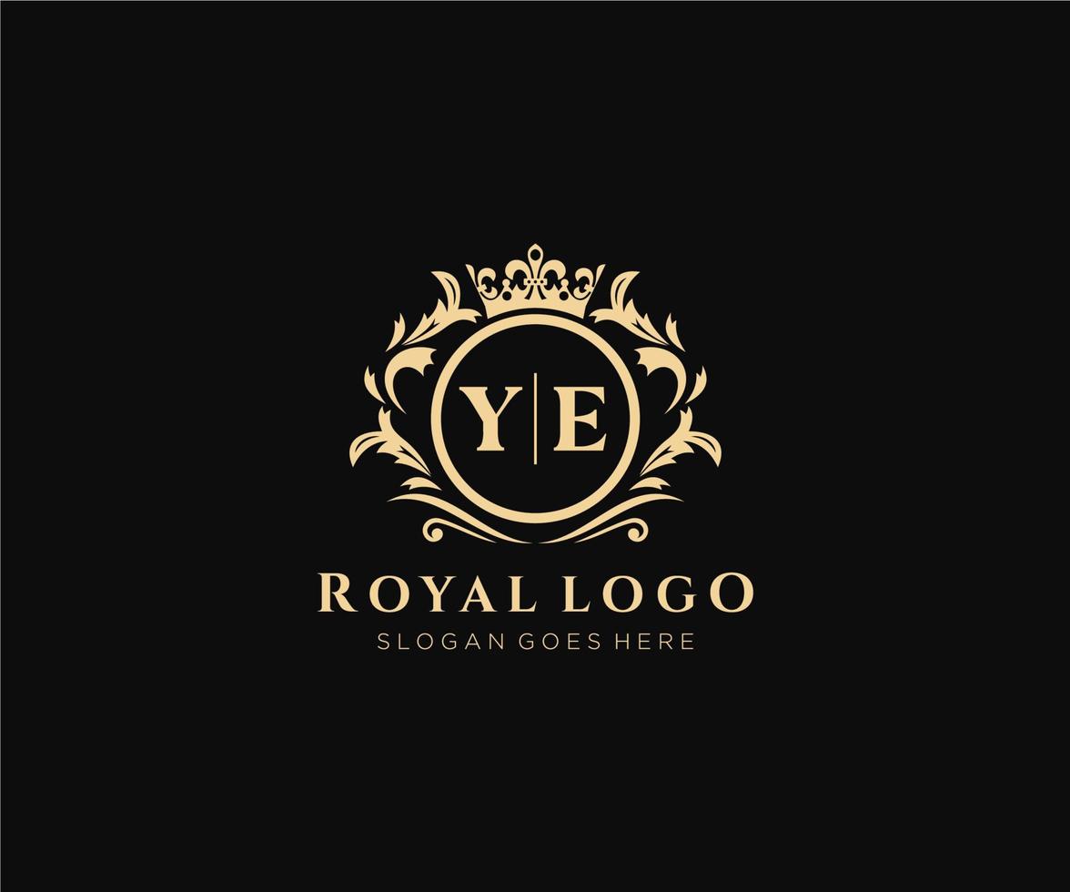 första eder brev lyxig varumärke logotyp mall, för restaurang, kungligheter, boutique, Kafé, hotell, heraldisk, Smycken, mode och Övrig vektor illustration.