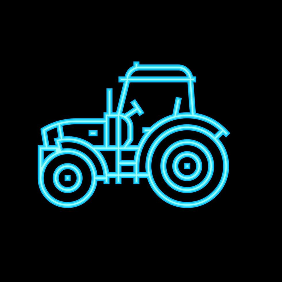 traktor bruka transport neon glöd ikon illustration vektor