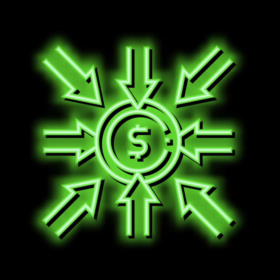 Verbrauch Geld Neon- glühen Symbol Illustration vektor