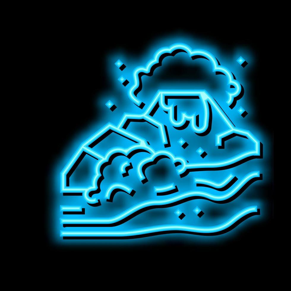 Vulkan Hawaii Neon- glühen Symbol Illustration vektor