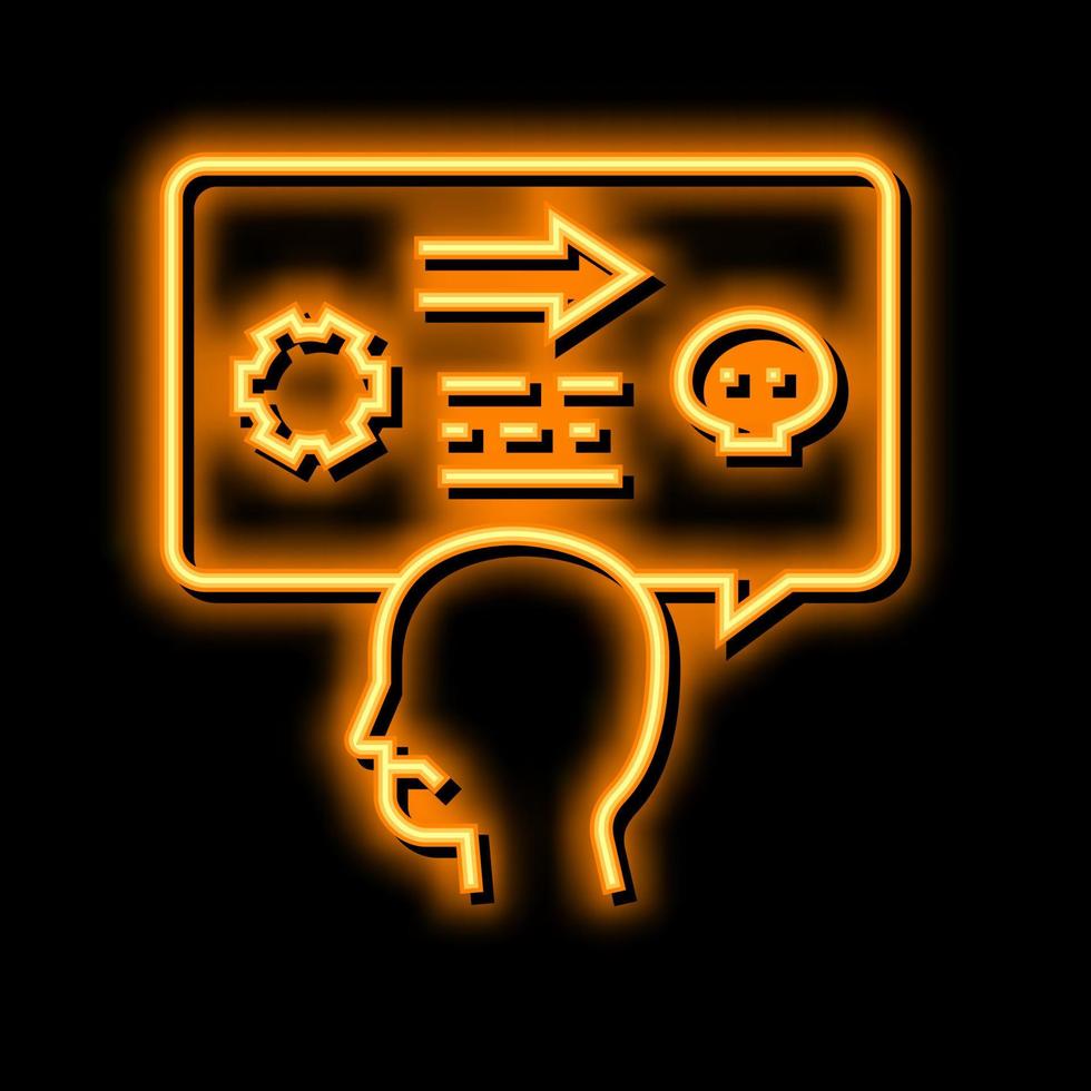 reaktiv aggression neon glöd ikon illustration vektor