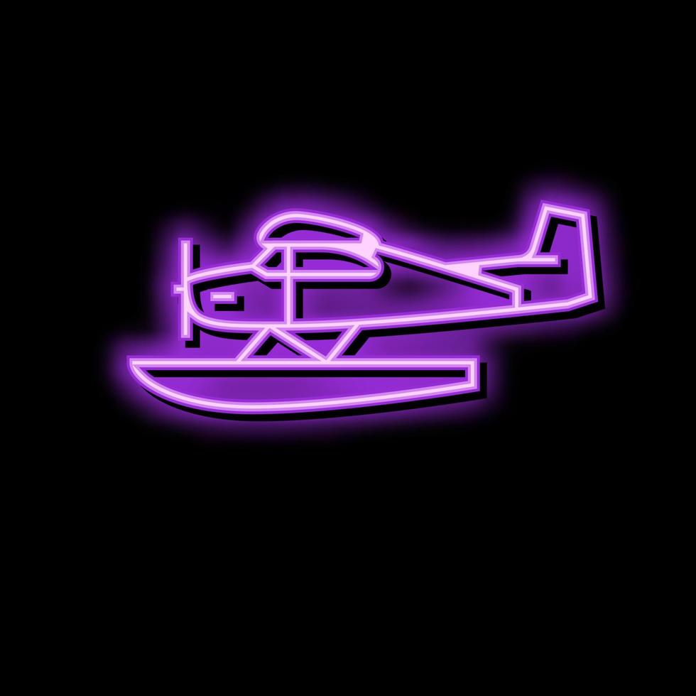 flottörplan flygplan flygplan neon glöd ikon illustration vektor