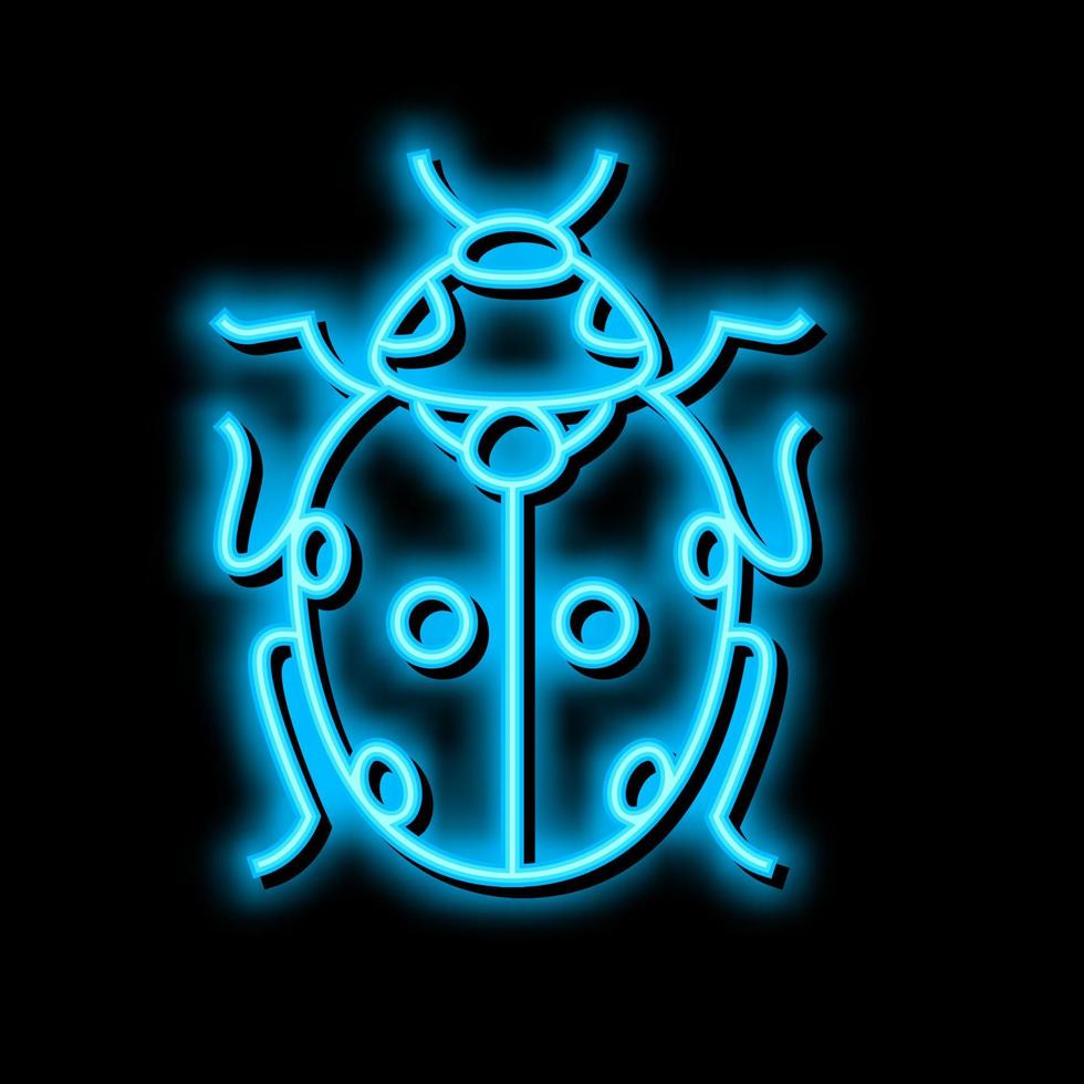 nyckelpiga insekt neon glöd ikon illustration vektor