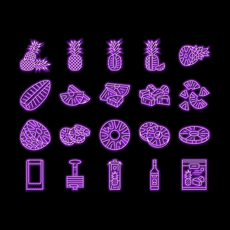 Ananas Obst tropisch Essen Neon- glühen Symbol Illustration vektor