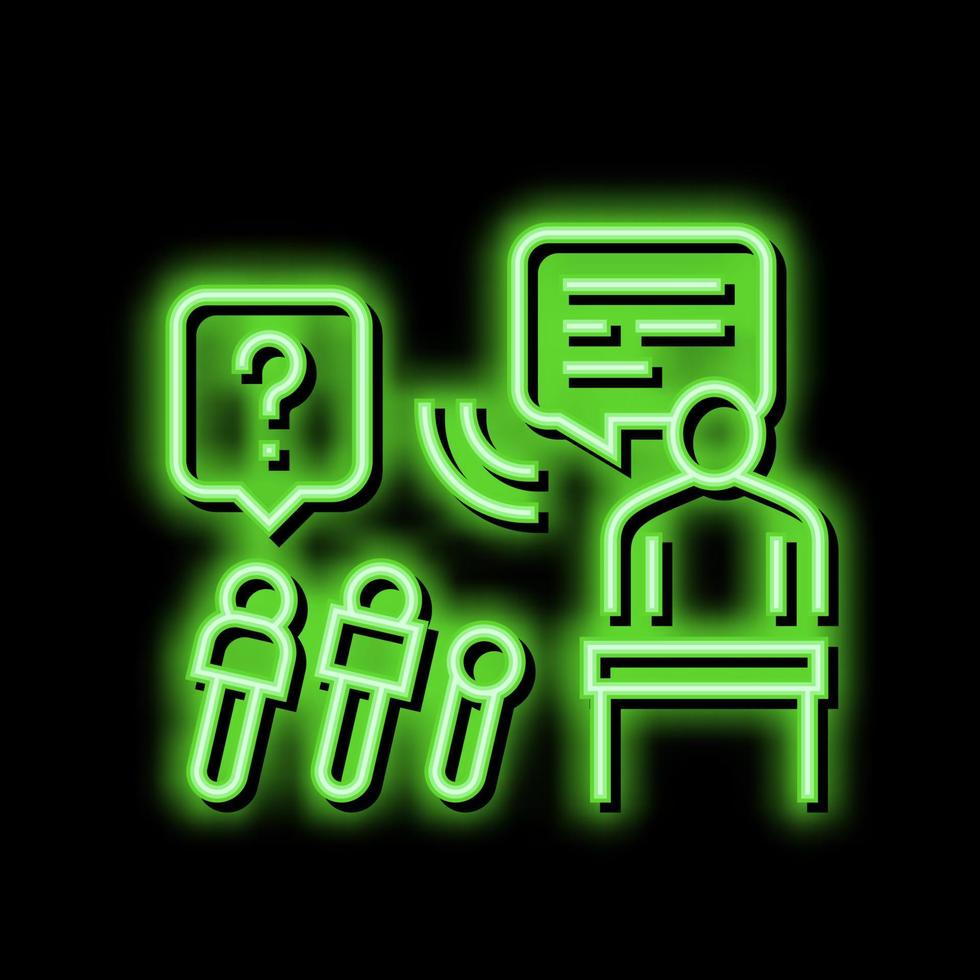 Interview pr Neon- glühen Symbol Illustration vektor