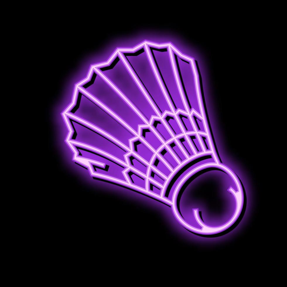 Federball Badminton Neon- glühen Symbol Illustration vektor