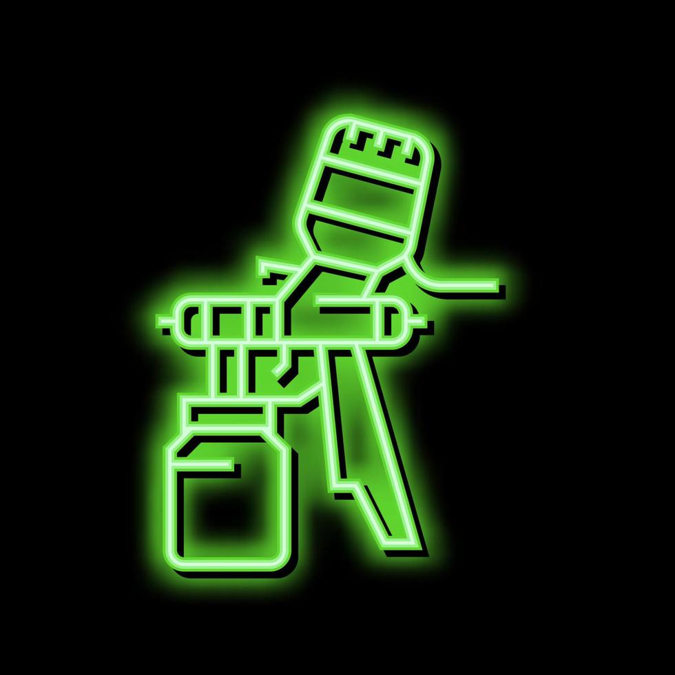 måla verktyg från luft kompressor neon glöd ikon illustration vektor