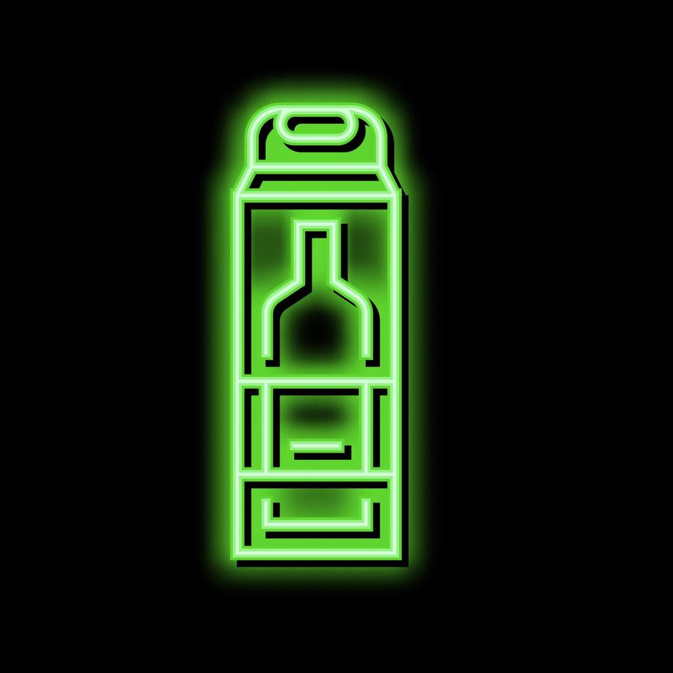 Flasche von Alkohol Box Neon- glühen Symbol Illustration vektor
