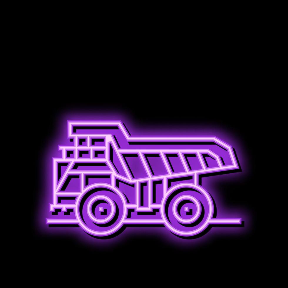 schleppen LKW Stahl Produktion Neon- glühen Symbol Illustration vektor