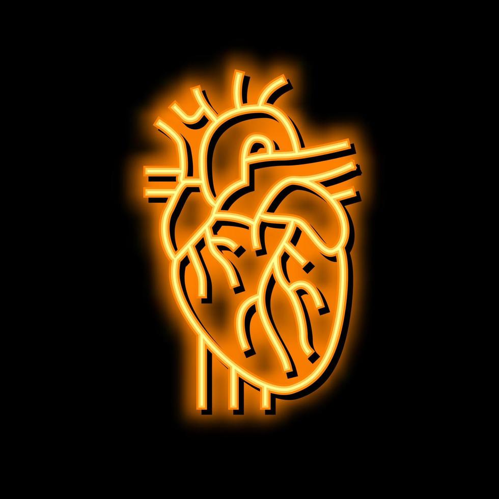 Herz Organ Neon- glühen Symbol Illustration vektor