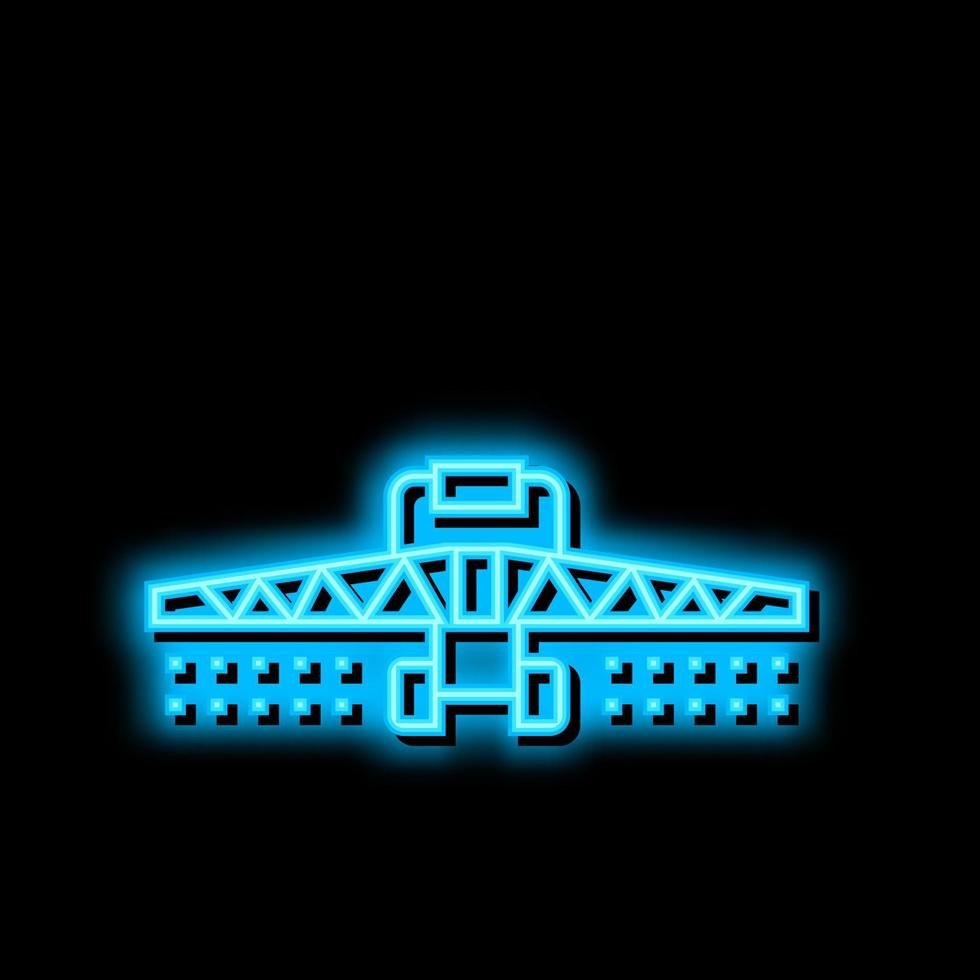 Sprühgeräte Bauernhof Ausrüstung Neon- glühen Symbol Illustration vektor