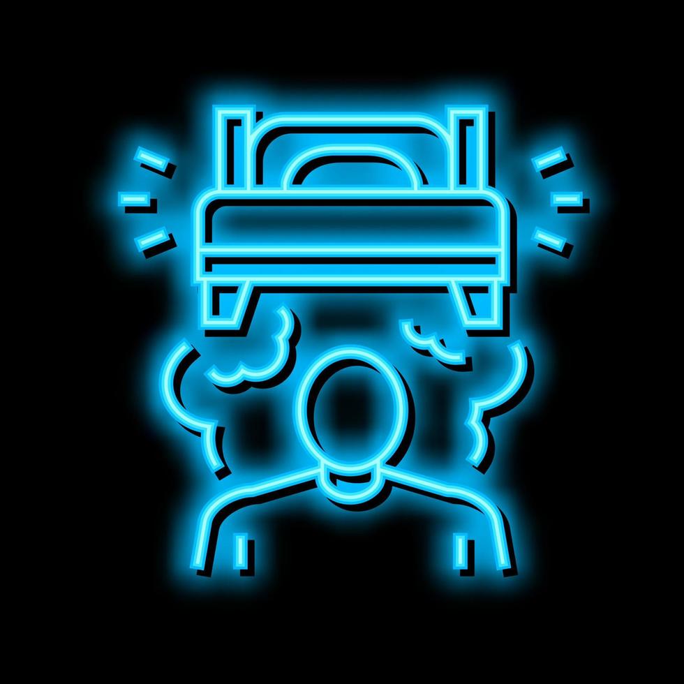 laufend Sorgen Über Schlaf Neon- glühen Symbol Illustration vektor