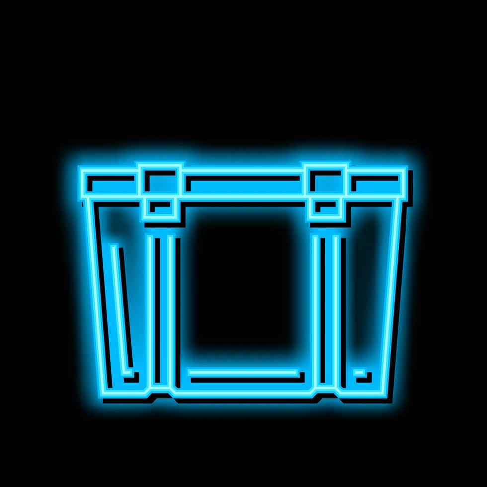 låda plast neon glöd ikon illustration vektor
