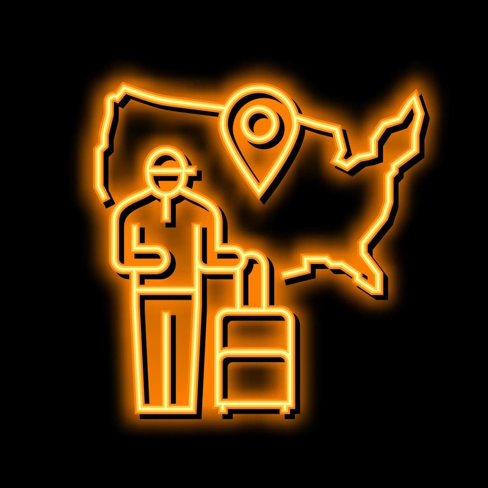 amerikanisch Tourismus Neon- glühen Symbol Illustration vektor