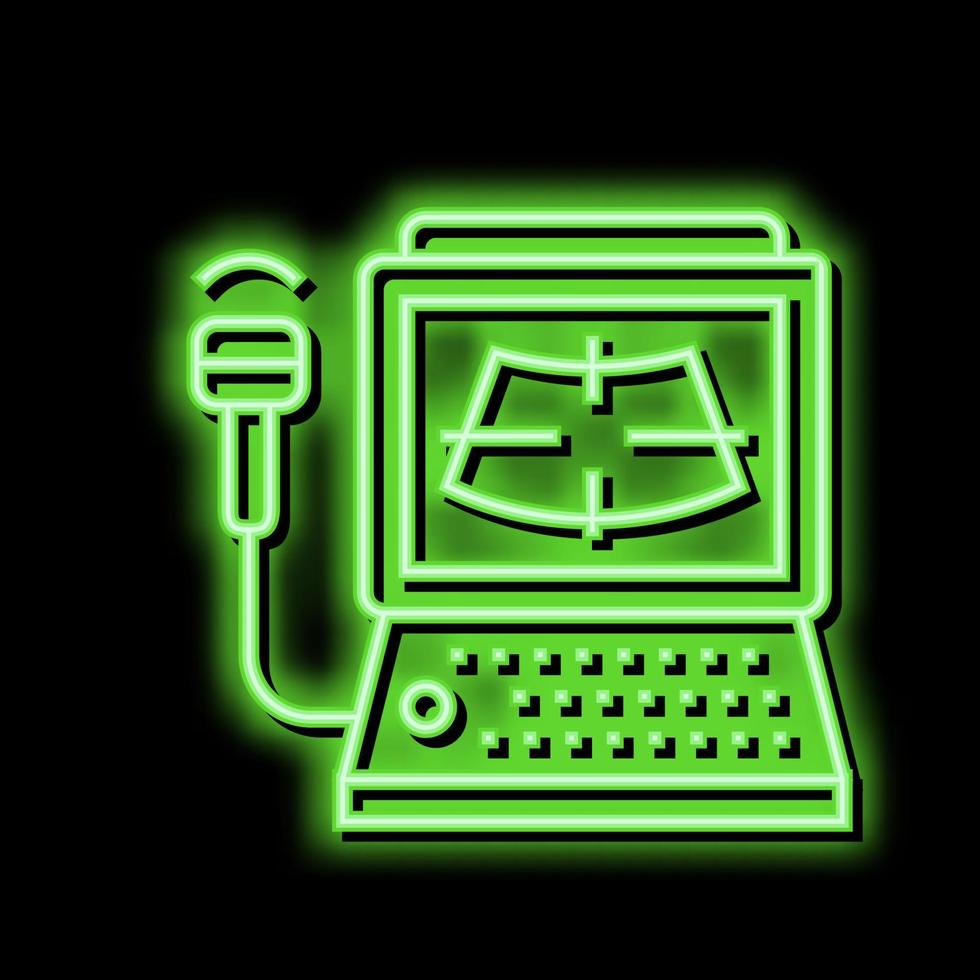 Ultraschall Radiologie Computer Neon- glühen Symbol Illustration vektor