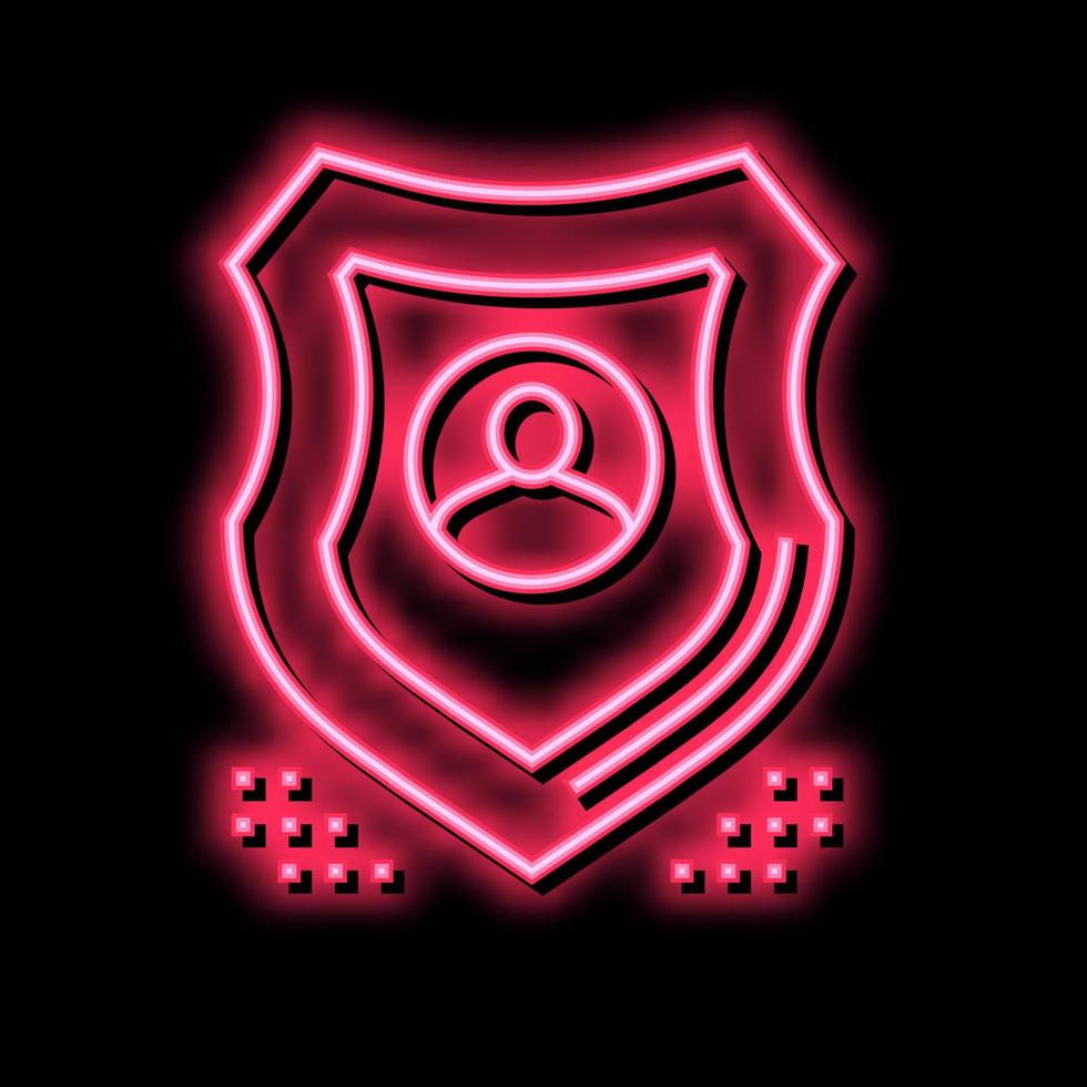 Mensch Schutz Schild Neon- glühen Symbol Illustration vektor