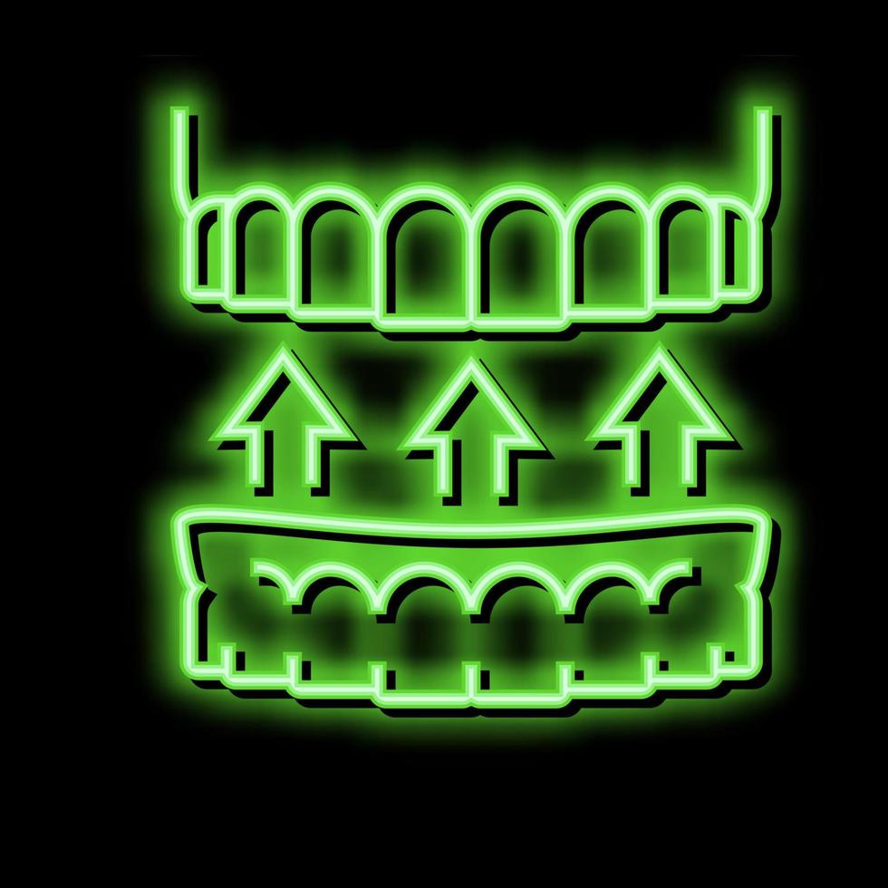tallrik för tand neon glöd ikon illustration vektor