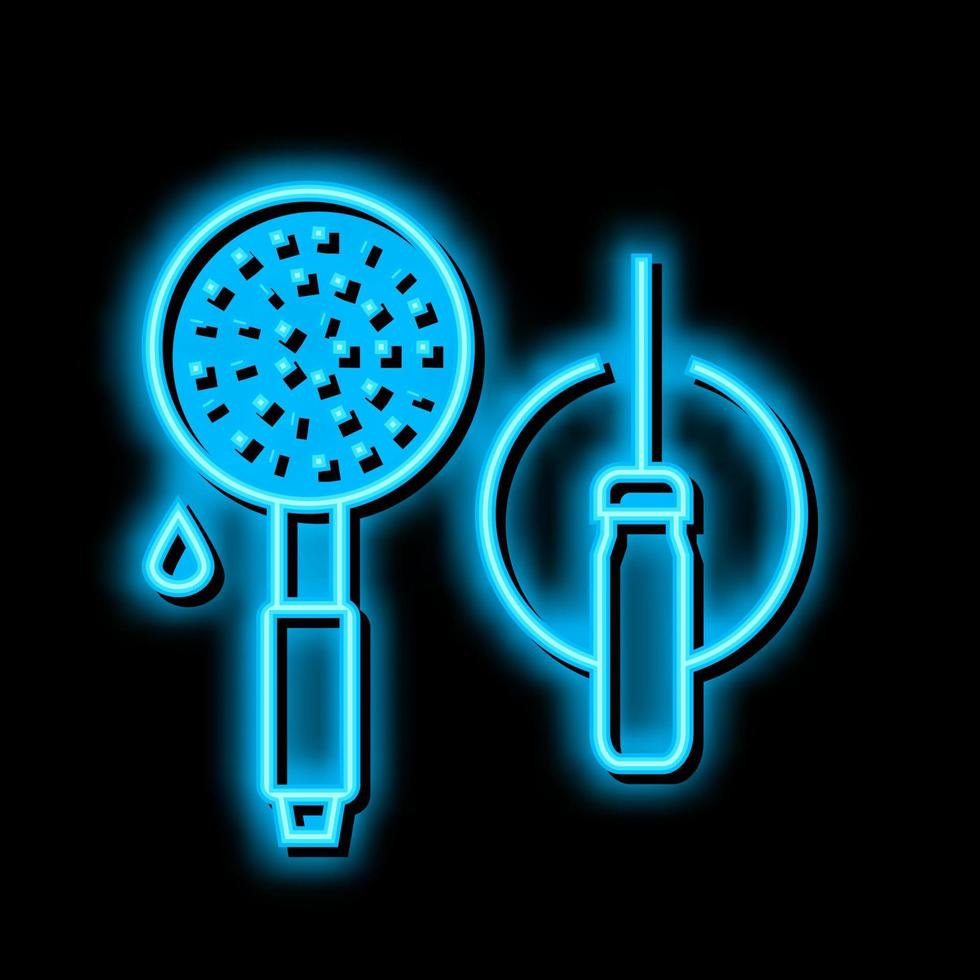 Dusche Kopf Reparatur Neon- glühen Symbol Illustration vektor