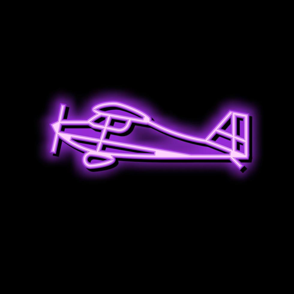 Schwanzschlepper Flugzeug Flugzeug Neon- glühen Symbol Illustration vektor