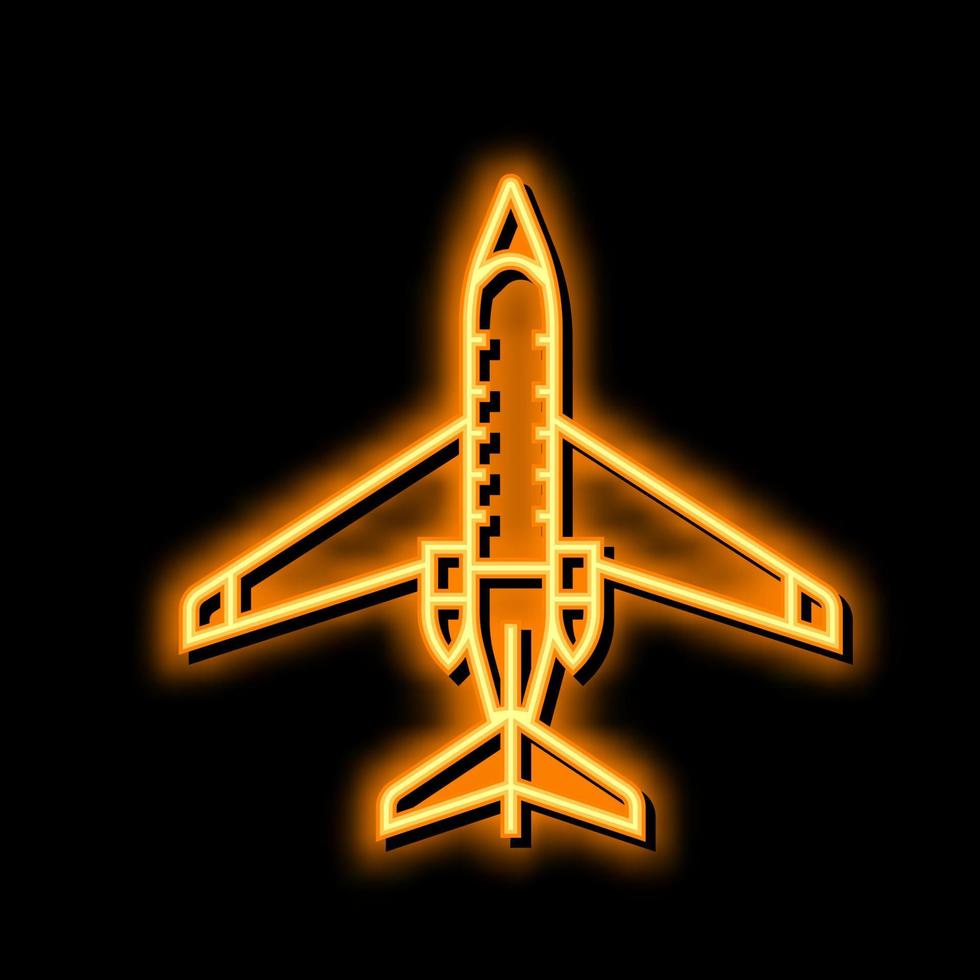Jet Flugzeug Neon- glühen Symbol Illustration vektor