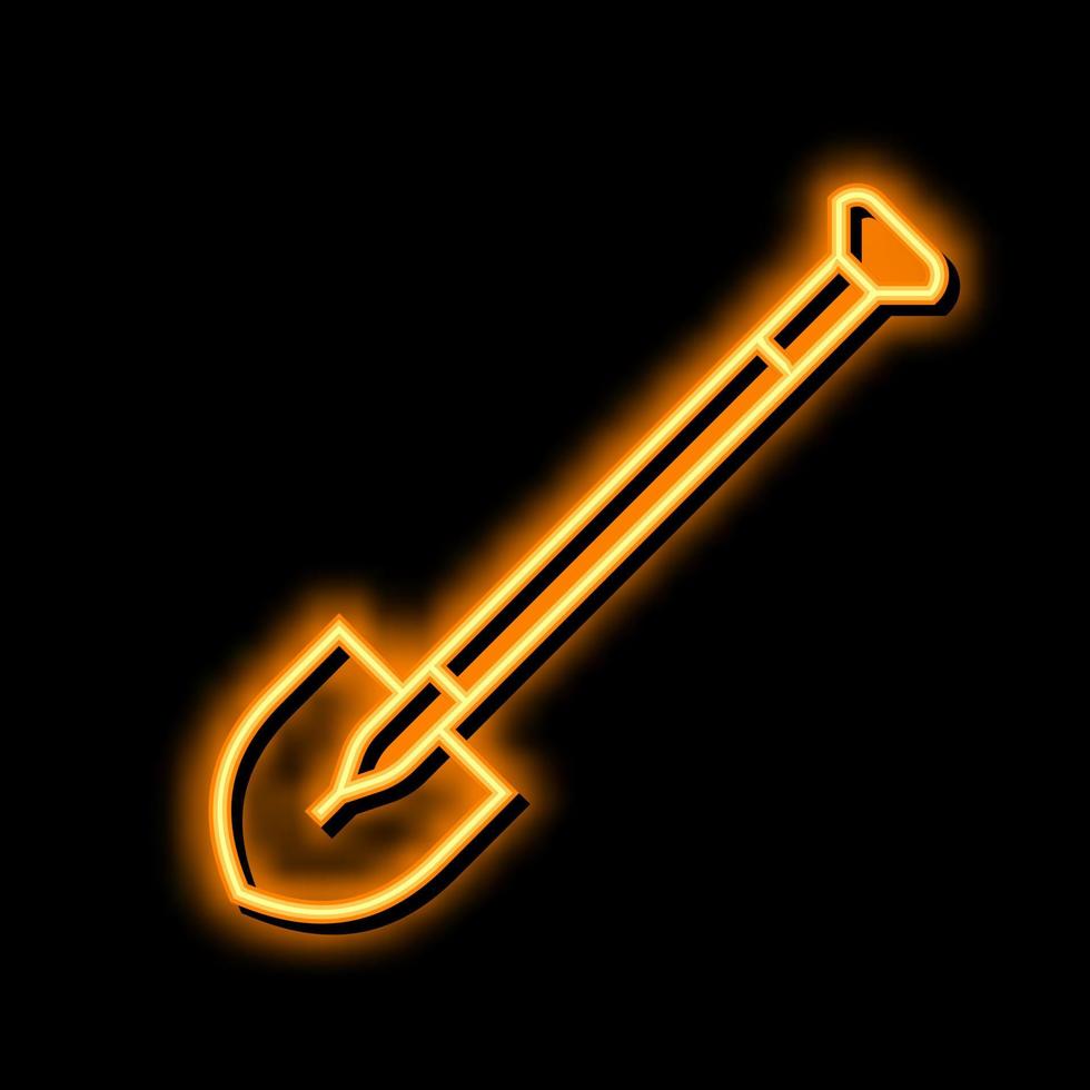 skyffel verktyg neon glöd ikon illustration vektor