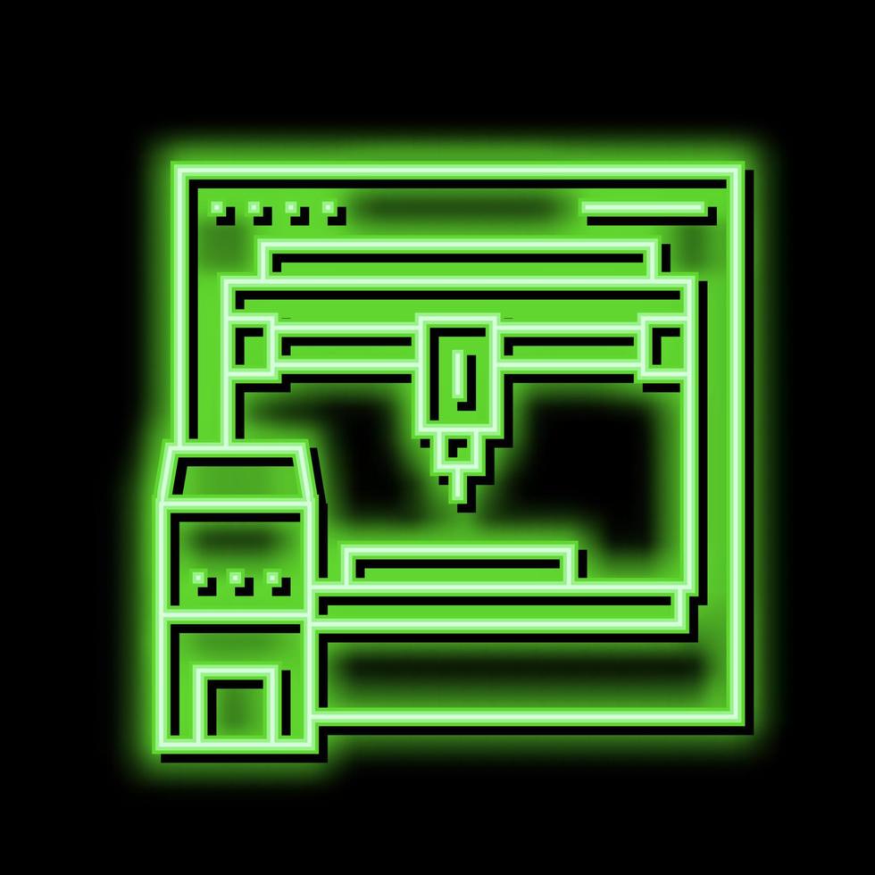 3d Drucker Neon- glühen Symbol Illustration vektor